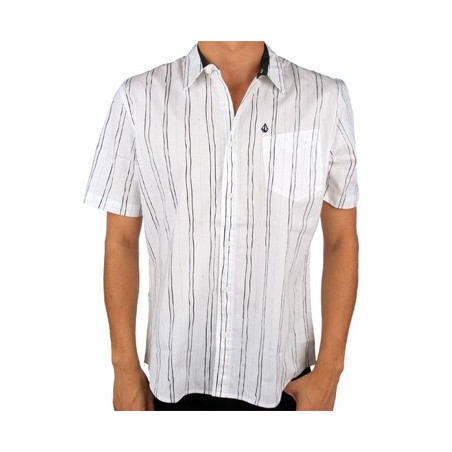 Volcom Pit stripe shirt korte mouw wit