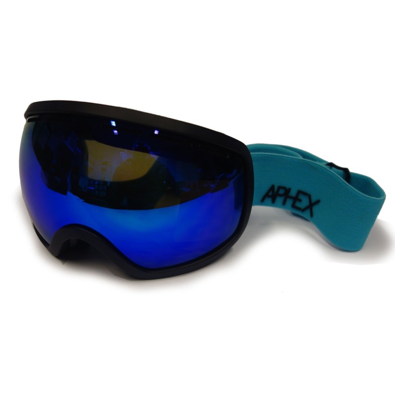 Aphex Baxter masque de ski noir - écran revo bleu