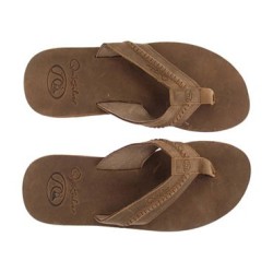 Quiksilver La Jolla brown leather slippers