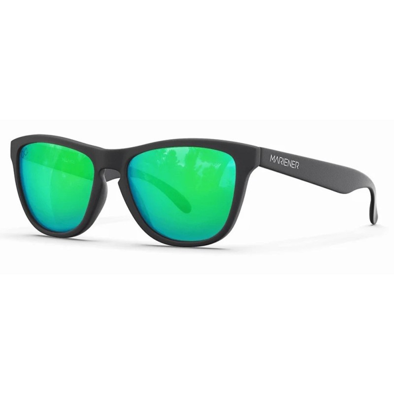 Mariener Melange reflective matte black flexframe sunglasses (various lens colors)