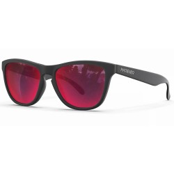 Mariener Melange reflective matte black flexframe sunglasses (various lens colors)