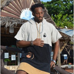 Wave Hawaii Soul poncho beige-zwart M