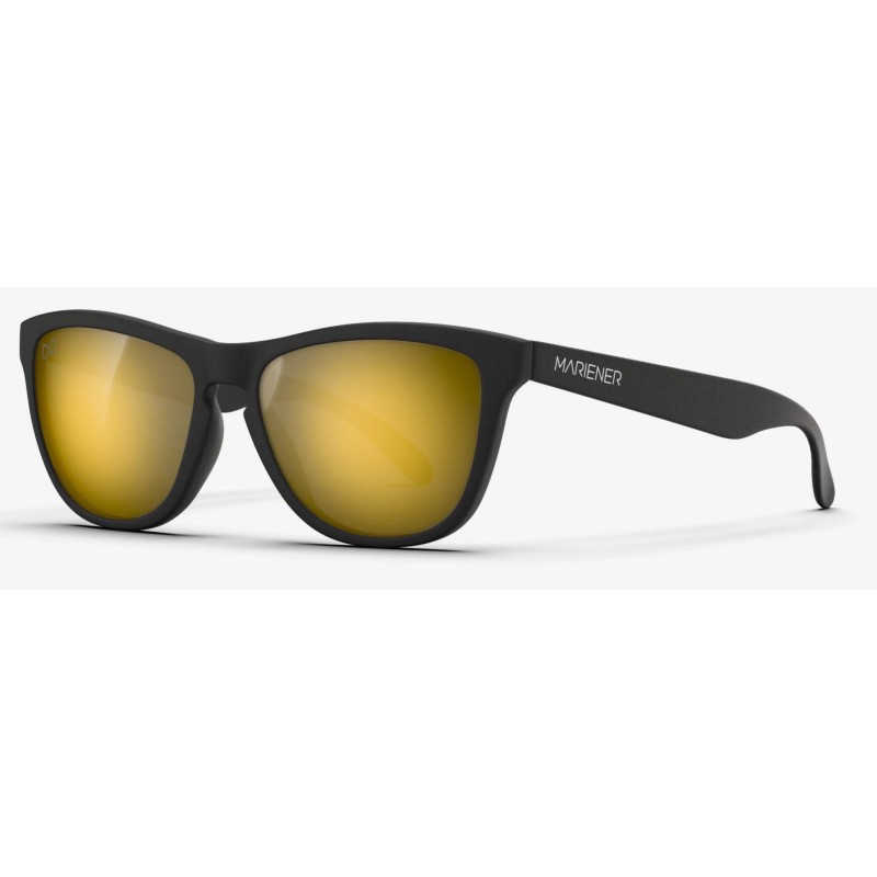 Mariener Melange reflective matte black flexframe sunglasses (various lenses)