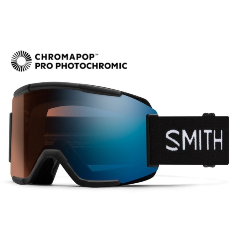 Smith Squad masque de ski noir - Ecran Chromapop Photochromic Blue Mirror S1/S3
