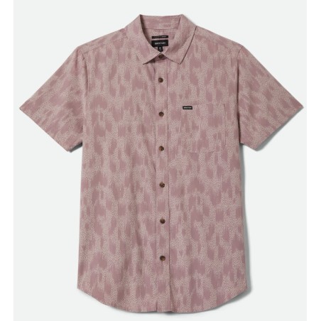 Brixton Charter Chemise à manches courtes rose foncé, peinture argentée craquelée