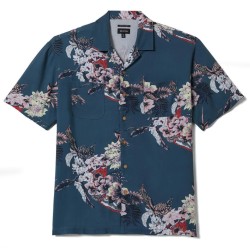 Brixton Bunker Vacation camp collar shirt midnight blue