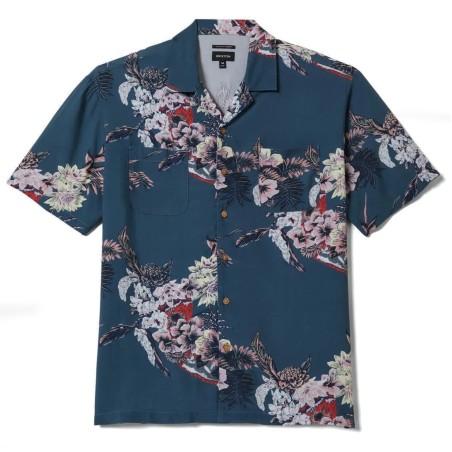Brixton Bunker Vacation camp collar shirt midnight blue
