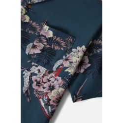 Brixton Bunker Vacation camp collar shirt midnight blue