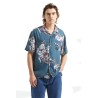 Brixton Bunker Vacation camp collar shirt midnight blue