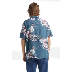 Brixton Bunker Vacation camp collar shirt midnight blue