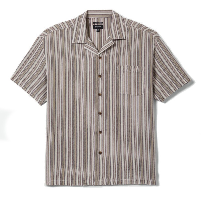 Brixton Bunker twisted stripes shirt robust red
