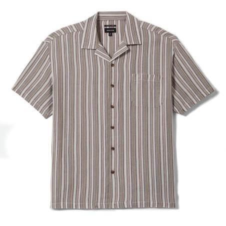 Brixton Bunker twisted stripes shirt robust red