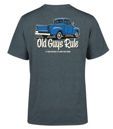 Old Guys Rule It took decades t-shirt navy rear