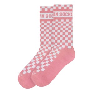 American Socks Pink Checkerboard mid high socks