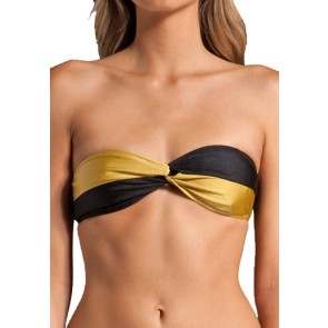 Insight Twist of lime bandeau bikini zwart-goud