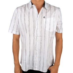 Volcom Pit stripe shirt short sleeve white
