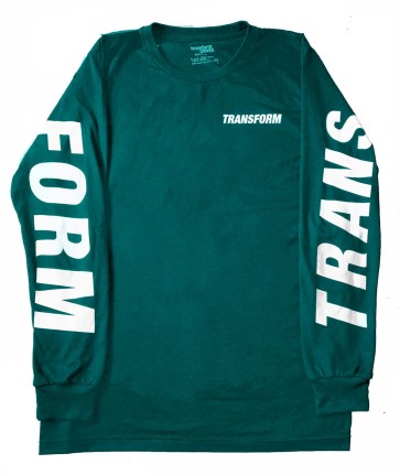 Transform The Fast text long sleeve t-shirt teal