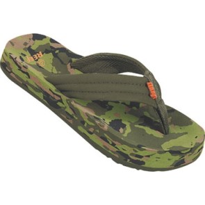 Reef Kids Ahi slippers camo green 10204