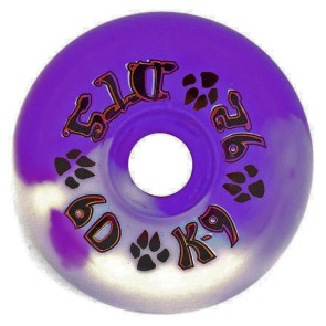 Dogtown K-9 80's 60 mm 99a skateboard wheels white purple-swirl