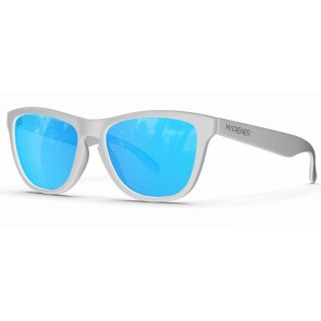 Mariener Melange reflective matte white flexframe sunglasses (various lens colors)